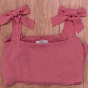 pink tank top blouse with bow straps